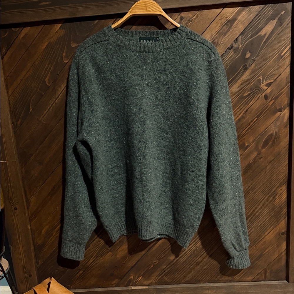 Men's Green speckled Wool Sweater